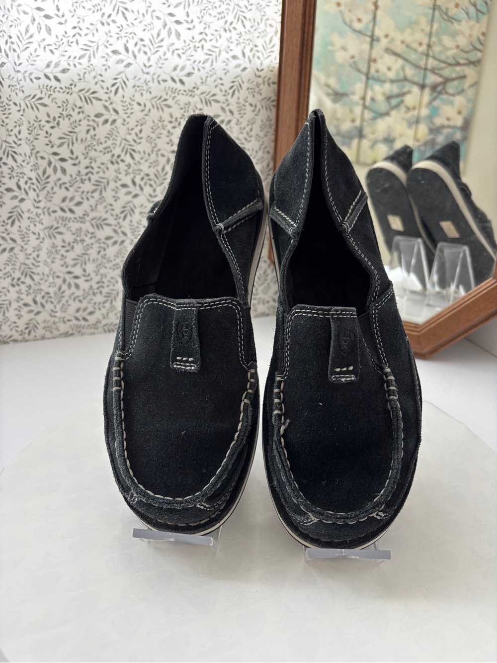 Ariat Cruiser Black Suede Slip On Loafers Women’s 9B Western Casual Shoes